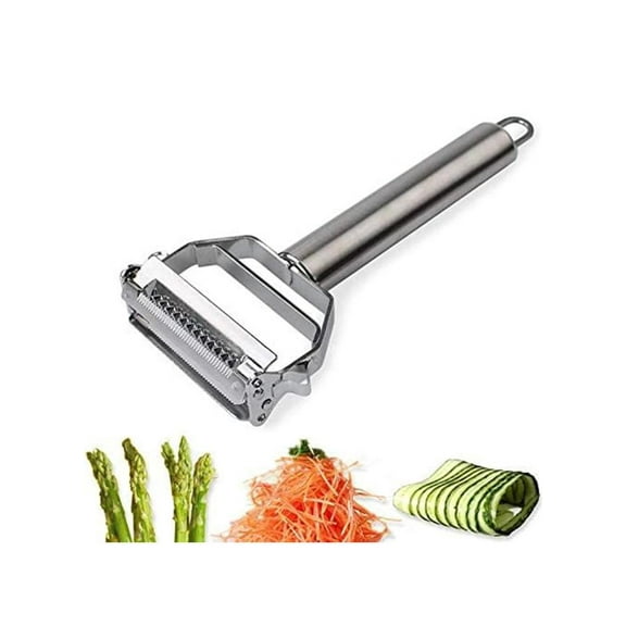 Dual Stainless Steel Vegetable Peeler Silver 18x8.2x2.4centimeter,Vegetable Spaghetti Spiralizer Slicer Easy Spiral Zucchini Noodle Carrot