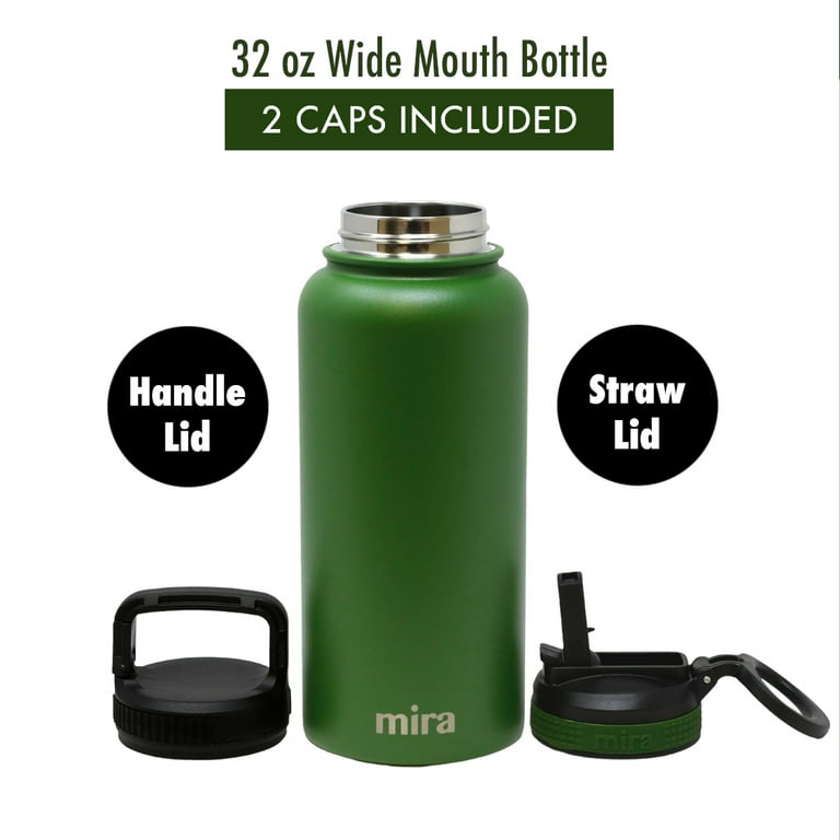 Hydro Flask 2.0 Wide Mouth 32 oz Water Bottle with Straw Lid-Stainless  Steel, Reusable, Vacuum Insulated-Olive 
