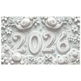 thumbnail image 2 of Paper Art 2026 Banner 3D Floral New Year Banner Line Art Minimalist Celebration Banner for New Year Party 2026 Celebration Anniversary Event, 2 of 8
