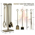 thumbnail image 2 of Ensemble d'Outils de Cheminée 33 Pouces 5 Pcs Accessoires de Cheminée en Fer Forgé Intérieur Extérieur Ensemble de Poêle à Bois, 2 of 5