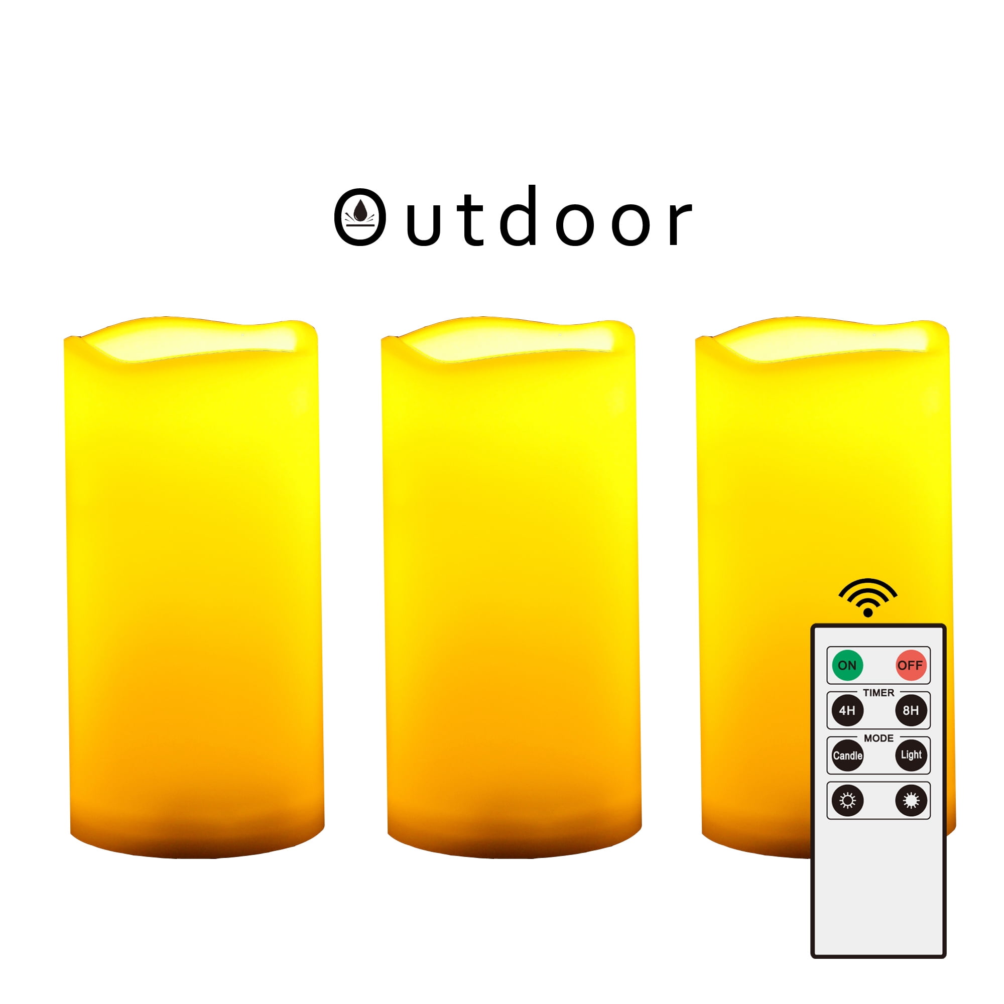 9-inch Tall Battery-Operated Bisque Flameless LED Candle with ...