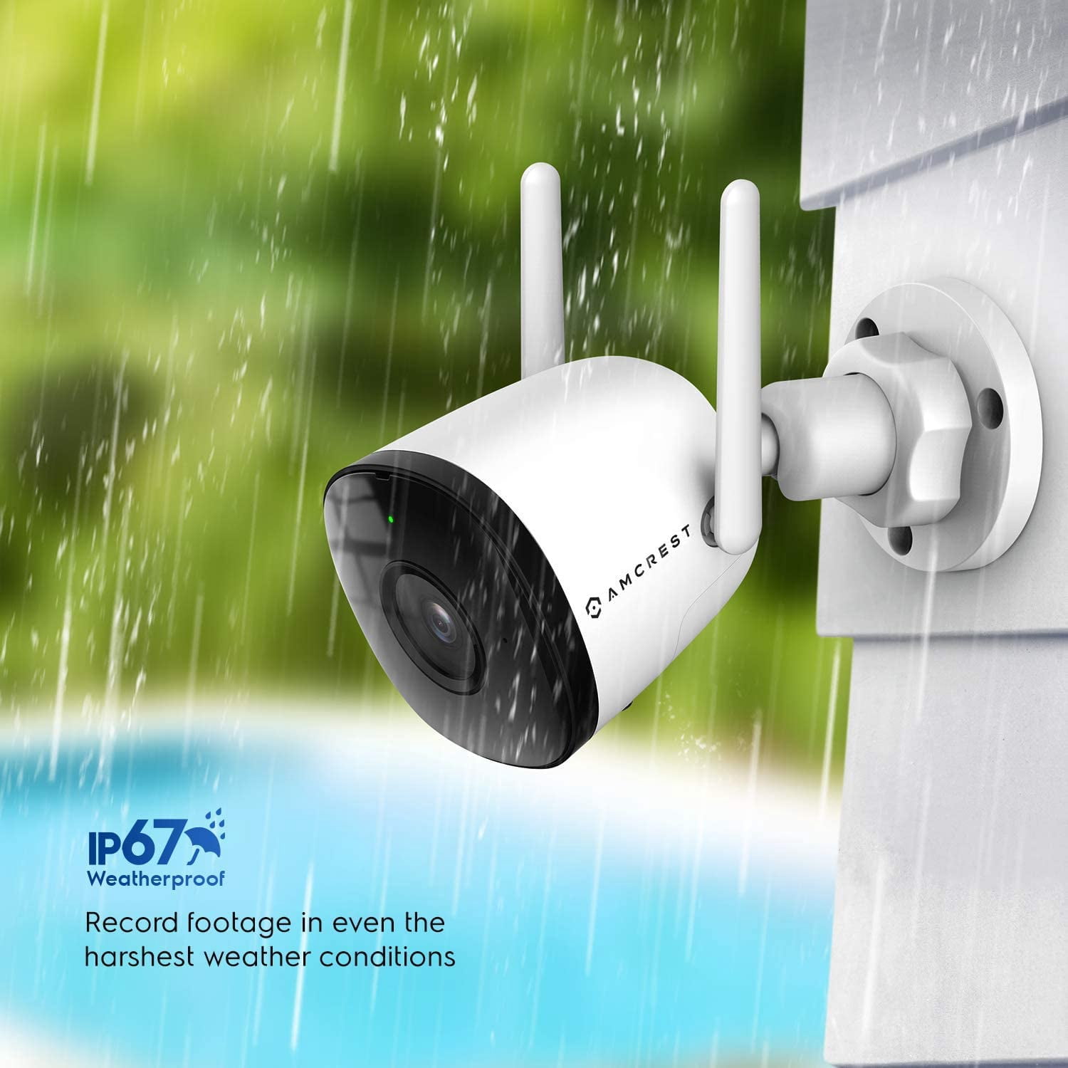 Pre-Owned Amcrest 1080P WiFi Camera Outdoor, Smart Home 2MP Bullet IP Security Camera Outdoor Wireless, 98ft Nightvision, Built-in Mic, 256GB MicroSD Storage (Sold Separately), ASH22-W (Wired Power)