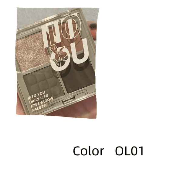 Nude Eyeshadow Palette, 4 Colors, Glitter and Sequin Eyeshadow Palette, Warm Neutral Nude Colors, Long Lasting Professional Beauty Makeup Eyeshadow OL01