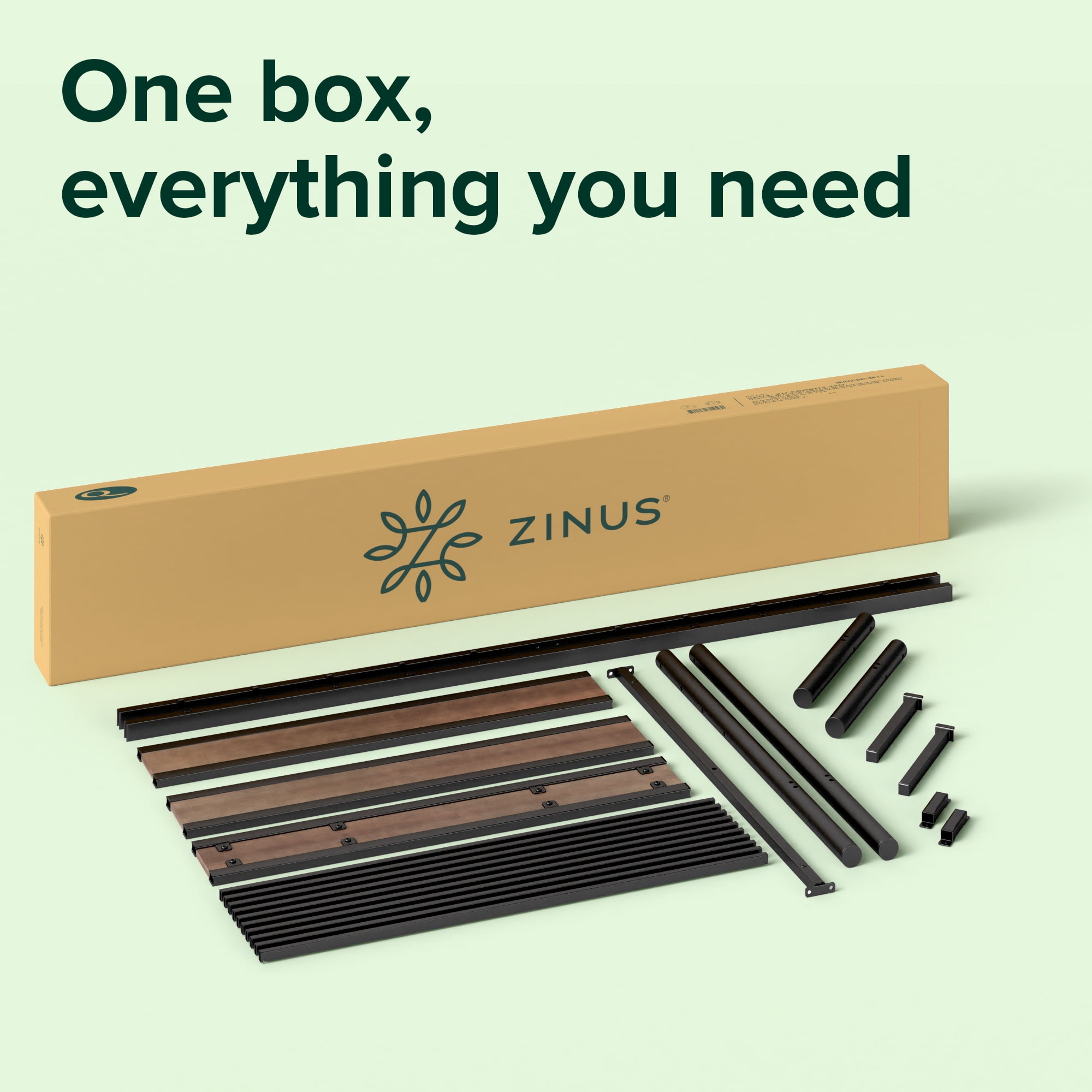 Zinus 39" Roman Bamboo and Metal Platform Bed Frame, Twin