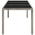 thumbnail image 2 of vidaXL Garden Table with Glass Top Grey 150x90x75 cm Poly Rattan, 2 of 4