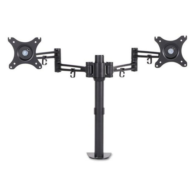 Alera AEMA2B Pole-Mounted Articulating Monitor Arm, Dual Monitor - Black