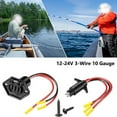 1224V 3 Wire 10 Gauge Trolling Motor Plug And Socket Set for Marine