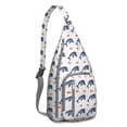 thumbnail image 1 of Great White Shark Attack Print Sling - Dramatic Ocean Scene Design, 1 of 4