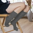 thumbnail image 4 of MDR Women's Extra Long Heavy Slouch Cotton Socks Made in USA 1 Pair Size 9 to 11 (Gray), 4 of 7