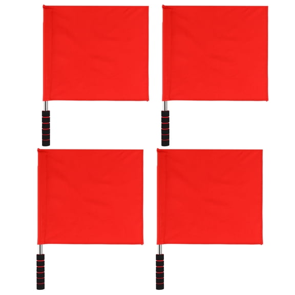 HEMOTON 4 Pcs Signal Flag Small Referee Flags Football Linesman Red