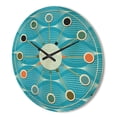 thumbnail image 3 of Designart 'Light Blue Abstract Wave pattern' Mid-Century Modern Wood Wall Clock, 3 of 5