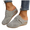 thumbnail image 5 of YLYL Backless Mules for Women with Adjustable Hook Loop Wedge Heel Arch Support Comfort Slip on Shoes, 5 of 8