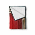thumbnail image 2 of Theatre Soft Flannel Fleece Blanket, Show Stage with Classic Curtains Wooden Plank Floors Digital Illustration Print, Cozy Plush for Indoor and Outdoor Use, 70" x 90", Red and Brown, by Ambesonne, 2 of 6