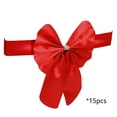 thumbnail image 2 of Paquete de 15 fundas para sillas de boda con lazo decorativo | Diseño sin atar para una fácil instalación | Tela plástica brillante en azul, rojo, verde menta, dorado, vino, verde, rosa fuerte y, 2 of 6
