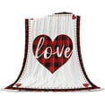 thumbnail image 5 of Valentines Day Throw Blankets, Red and Black Buffalo Check Plaid Love Hearts Soft Fleece Blanket Decorative Gift for Her Women for Home Sofa Couch Chair Living Bedroom,50x60 inches, 5 of 5