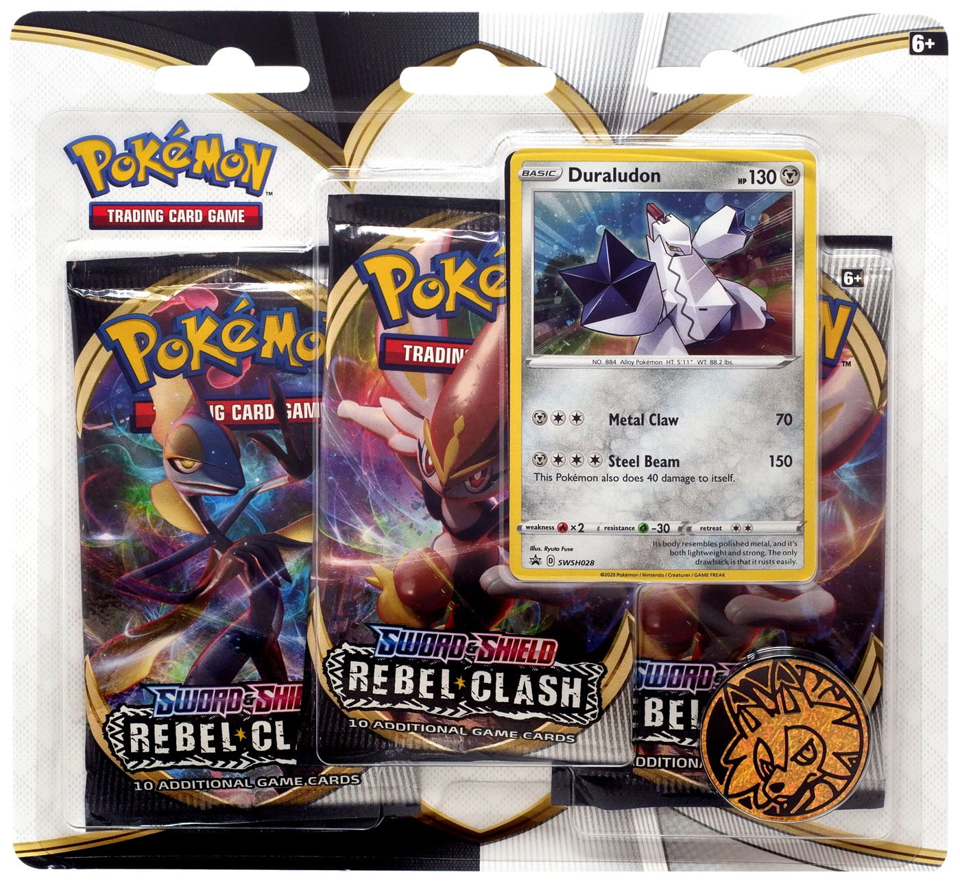 3 Pieces for sale online Pokemon TCG Sword and Shield Rebel Clash Booster Pack 