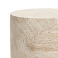 thumbnail image 5 of LuxenHome Travertine-Style Round Textured MgO Side Table, 5 of 7