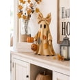 thumbnail image 2 of 25.6" Vintage Patchwork Ghost Statue with Pumpkin, Cute Halloween Tabletop Figurine, Rustic Fall Autumn Home Decor for Shelf, Mantle & Desk,(1 Pack), 2 of 9