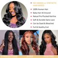 thumbnail image 3 of Body Wave Lace Front Wigs Human Hair Wide Lace 180 Density Human Hair Wigs 13x4 Human Hair Lace Front Wigs Pre Plucked With Baby Hair 20 Inches Natural Color, 3 of 13