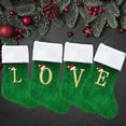 thumbnail image 4 of HOME'S FRIEND Christmas Stockings with Letters, 18 Inch Plush Monogram Christmas Stockings,Name Initial Large Embroidered Stockings,Christmas Tree Dec, 4 of 4