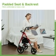 thumbnail image 6 of ZENART Mobility Rollator Walker for Seniors Adult with Adjustable Seat and 10" Wheels, Red, 6 of 6