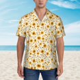 thumbnail image 2 of Fotbe Brown Leaf Sunflower Camisa Hawaiana para Hombre Unisex – Camisa Casual de Verano con Botones de Manga Corta de Algodón y Lino,Large, 2 of 7