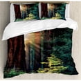 thumbnail image 3 of National Parks Duvet Cover Set Twin Size, Morning Sunlight in Wilderness Yosemite Sierra Nevada United States Nature, Decorative 2 Piece Bedding Set with 1 Pillow Sham, Green Brown, by Ambesonne, 3 of 3