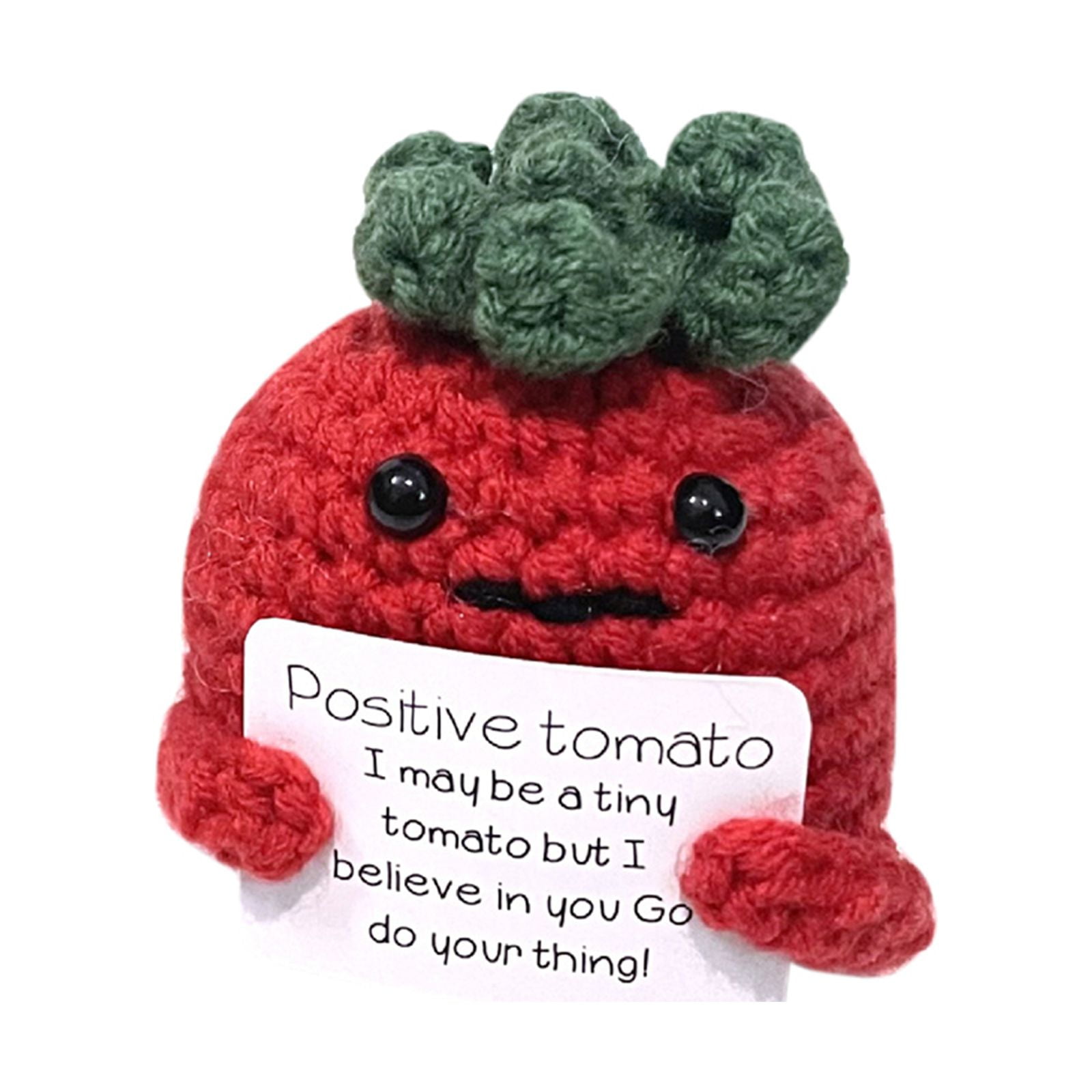 StarryBaby Funny Positive Potato Cute Wool Knitting Doll with Positive Card  Affirmation Cards Funny Knitted Potato Doll Xmas Desk Accessor