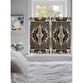 thumbnail image 4 of Kitchen Curtains 45 Inches length, Grey Orange Black Window Treatment Curtain Drapes, Geometric Boho Ethnic Southwestern Lightweight Window Panels for Living Room Bedroom, 52"x45", 2 Panels, 4 of 7