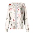 thumbnail image 3 of LHVUOA Scrub Jacket for Women Valentine Day Print Long Sleeve Snap Front Valentine Love Printed Nursing Uniform Shirts with Pockets, 3 of 4