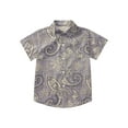 thumbnail image 6 of Raenseen Kids Boys Summer Hawaiian Shirts Floral Print Short Sleeve Button Shirts Tropical Luau Shirts Blouse Tops Type E 9-10, 6 of 7