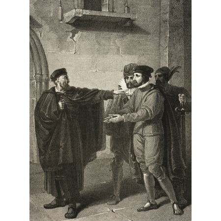 The Merchant Of Venice Act Iii Scene Iii Venice A Street Shylock Salarino Antonio And Gaoler From The Boydell Shakespeare Gallery Published Late 19Th Century After A Painting By Richard Westall Canvas