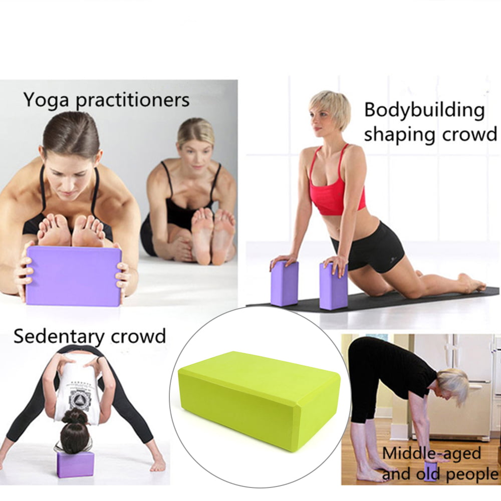 Workout Provide Balance & Flexible Ideal for Exercise Pilates Fitness & Gym and Yoga Strap to Support & Deepen Pose 2 Pack Yoga Block,LOGAGA High-Density EVA Foam Yoga Blocks 