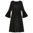 thumbnail image 5 of Zaldita Kids Girls Medieval Maiden Princess Dress-up Bell Sleeve Maxi Dress Party Gown Black 16, 5 of 7