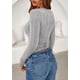 thumbnail image 5 of Blusa para Mujer PRETTYGARDEN Otoño 2025 Ajustada Henley Gris Talla L, 5 of 8