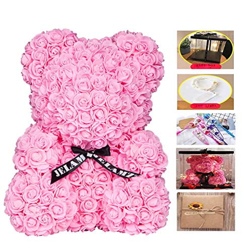 Rose Flower Bear 16 Inch and Over 600 Artificial Flowers Come with