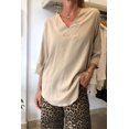 thumbnail image 1 of Women's Casual V Neck Solid Color T-Shirt Three Quarter Sleeve Top, 1 of 5