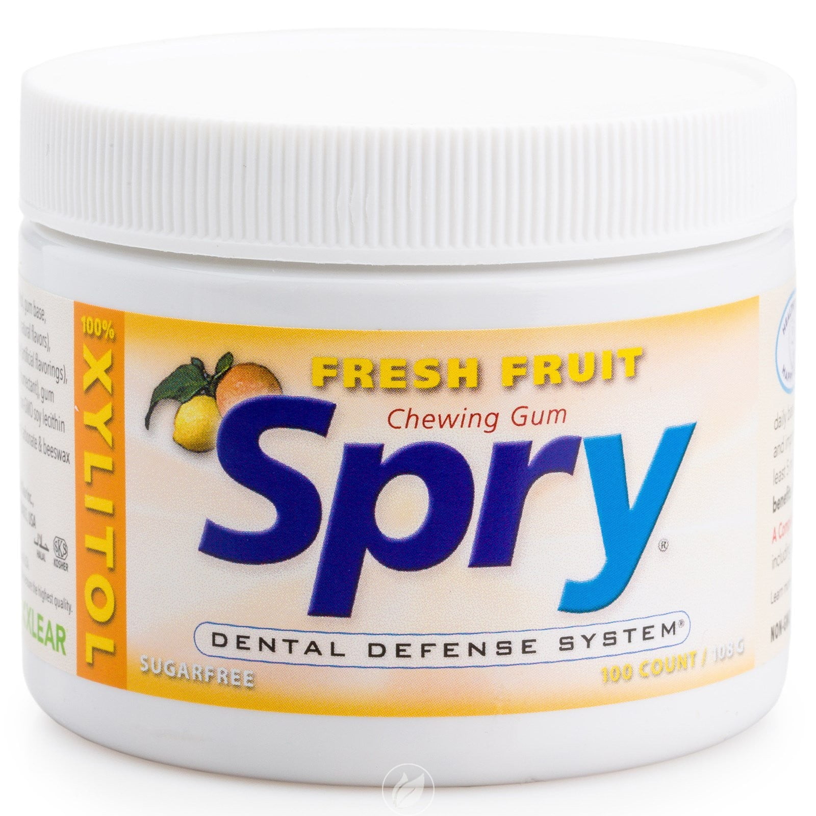 Spry Chewing Gum Fresh Fruit 100 Count by Xlear Inc, Pack of 2