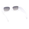 thumbnail image 4 of Womens Geometric Square Bevel Rectangle Rhinestone Jewel Plastic Sunglasses White - Smoke, 4 of 4