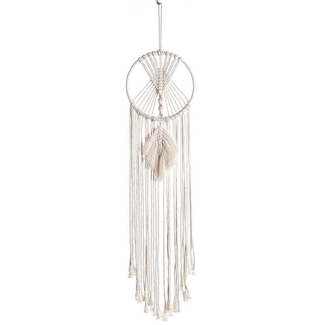 Atrapasueños Bohemio Cuerda De Algodón Trenzado Hecho A Mano Decoración Colgante De Pared Simple Moderno Exótico Tapiz Colgante De Cabecera Para Dormitorio Sala De Estar Hogar Cateissary HA021240-00