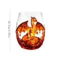thumbnail image 3 of 420ML/15oz Dragon & Pumpkin Glass Cup, 2D Stemless Wine Glasses Drinkware Handcrafted Animals Bar Glass for Halloween, Thanksgiving, Birthday, Holiday Party Gifts for Lovers & Collectors Halloween A, 3 of 6