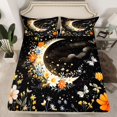thumbnail image 2 of Homewish Chic Flowers 3pcs Twin Sheet Sets For Teens Boys Girls,Floral Butterflies Twin Fitted Sheet,Starry Sky Moon Breathable Flat Sheet,Luxury Bedroom Decor, 2 of 7