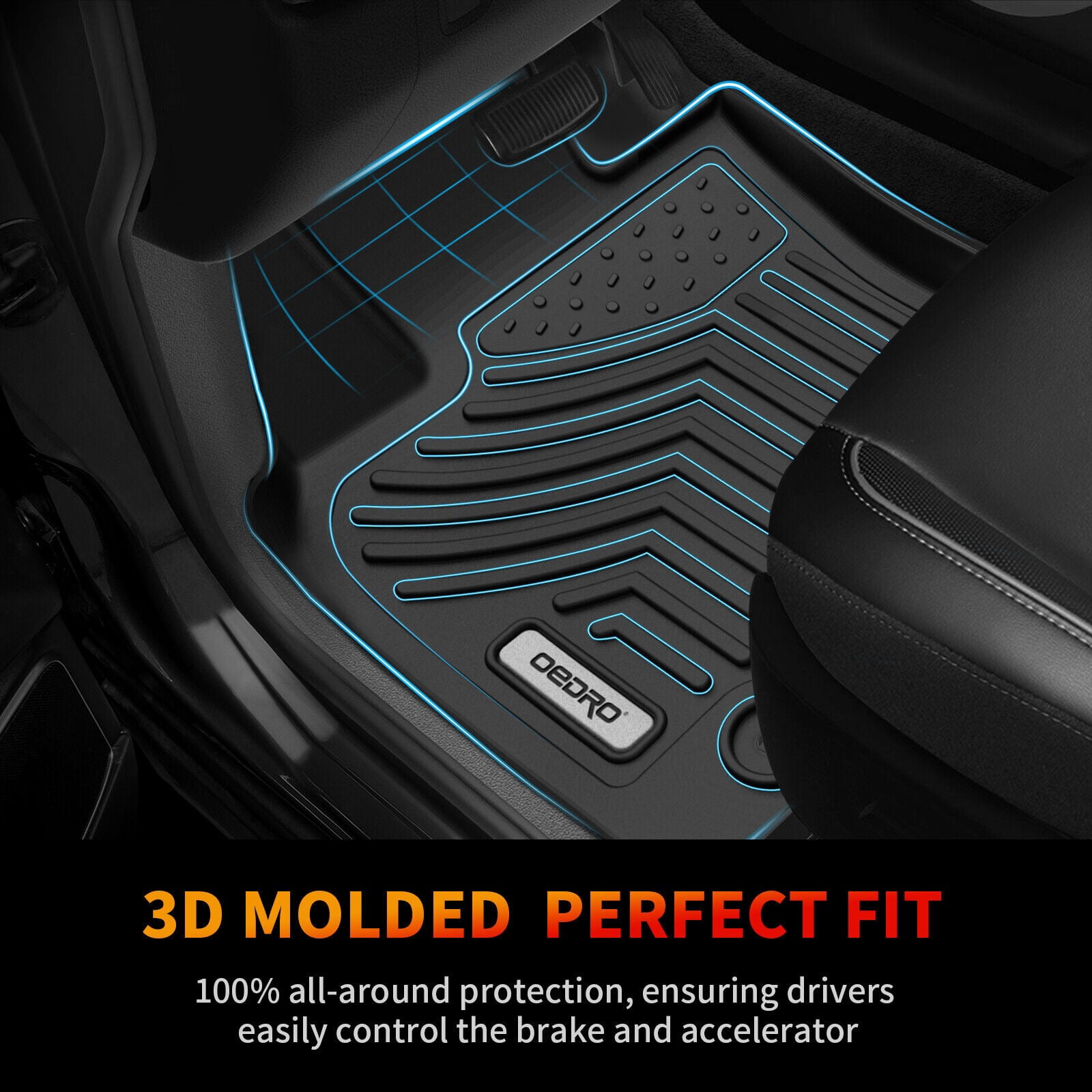 RVNI Floor Mats Liners for 2018-2023 Toyota Camry Standard Models Black TPE Guard 1st and 2nd Row