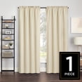 thumbnail image 2 of Eclipse Samara Solid Blackout Curtains, Single Curtain Panel, 84 Inch Long Blackout Curtains, 42" W x 84" L, Ivory, 2 of 9