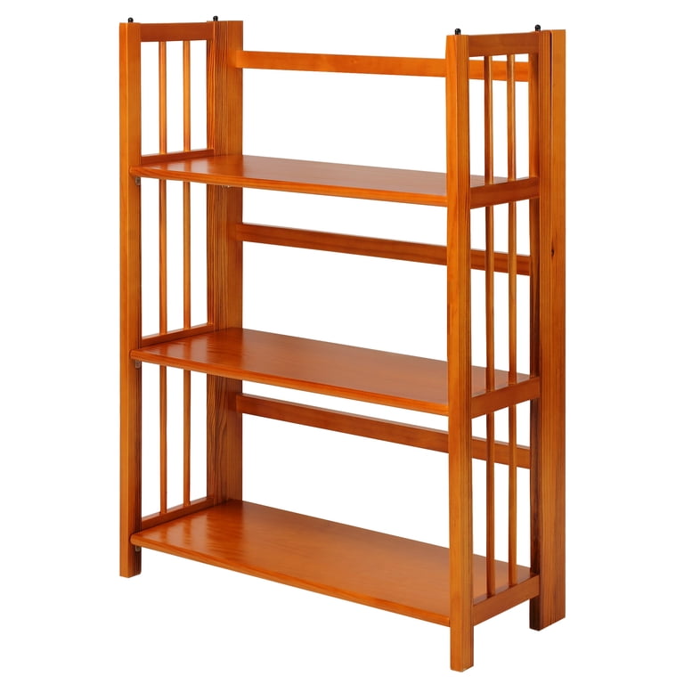 Casual Home 3-Shelf Folding Stackable Bookcase, Honey Oak photo 5
