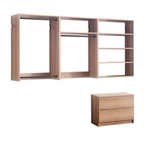 Klair Living Devi Series 31.5" - 94.5" W Oak Modular Closet System