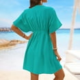 thumbnail image 5 of QIPOPIQ Robe Midi à Col en V pour Femme, Cache-Maillot, Manches Courtes, Dentelle, Été, Tenue de Plage, Décontractée, Cache-Maillots, Liquidation, 5 of 5