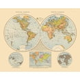 thumbnail image 2 of Unknown 32x26 Gold Ornate Wood Framed with Double Matting Museum Art Print Titled - Eastern Western Hemispheres, 2 of 4