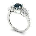 thumbnail image 2 of 1.46 ct Round Cut Natural London Blue Topaz 3 Stone 14K White Gold Womens Engagement Ring, 2 of 5