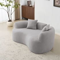 Jopath Curved Loveseat Full Compression Sponge Sofa, Teddy Velvet Fabric, No-Assembly Compact Sofa For Small Spaces & Apartments, 350 Lbs Capacity 66.9"L